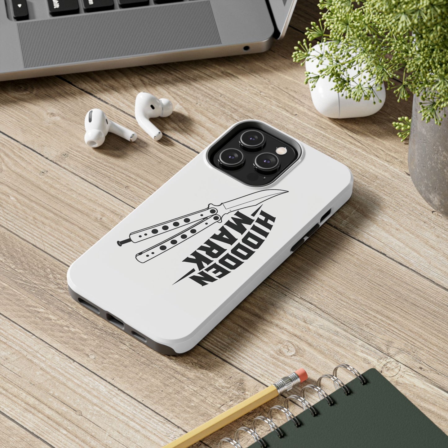 Hidden Mark Butterfly Knife Phone Case