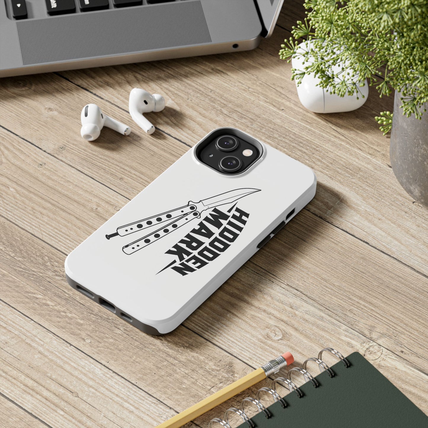 Hidden Mark Butterfly Knife Phone Case