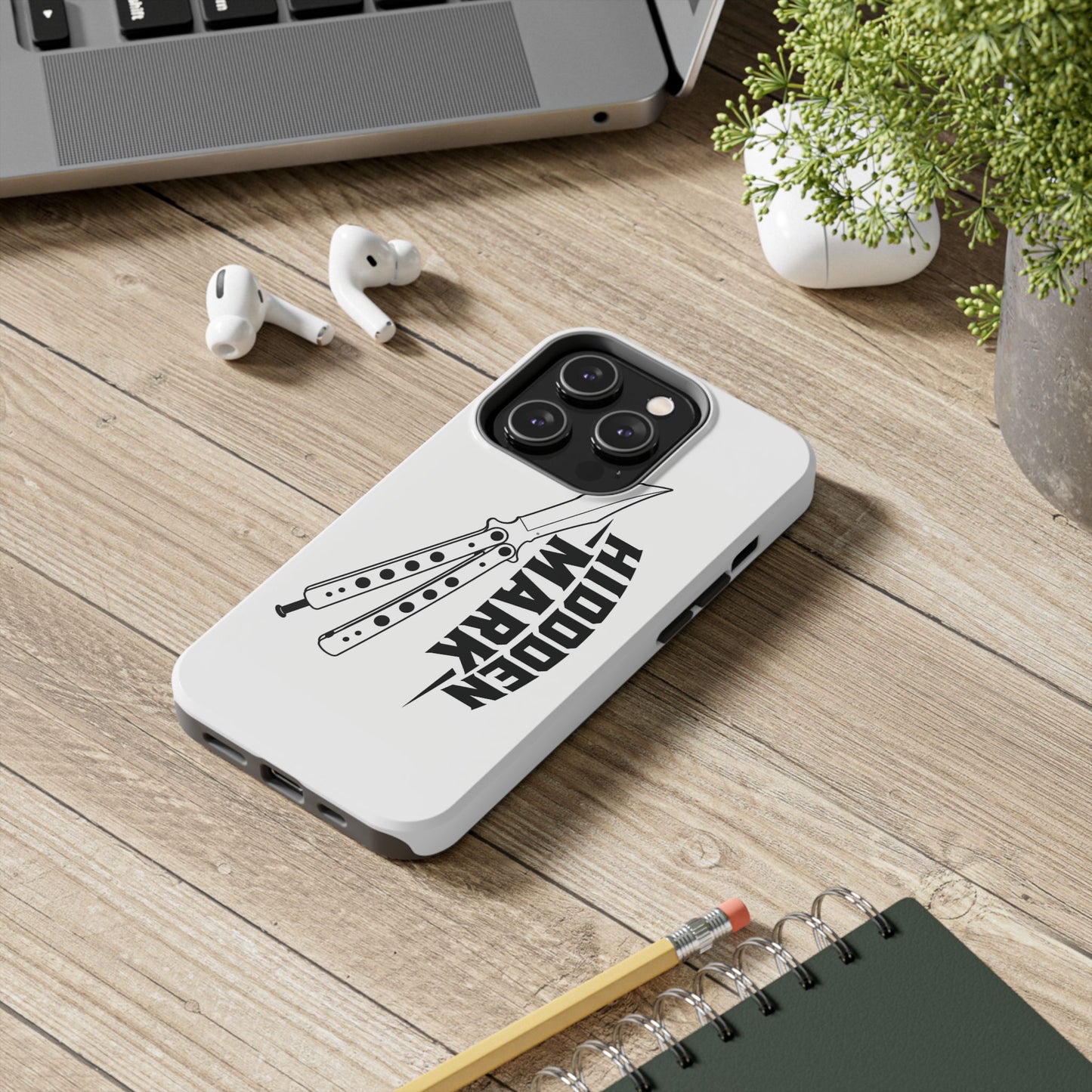Hidden Mark Butterfly Knife Phone Case